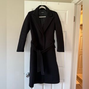 Express Black Coat with Belt